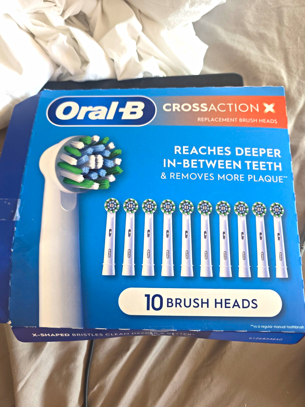 Oral-B CrossAction X Replacement Brush Heads 9 Pack Indicator Bristles White